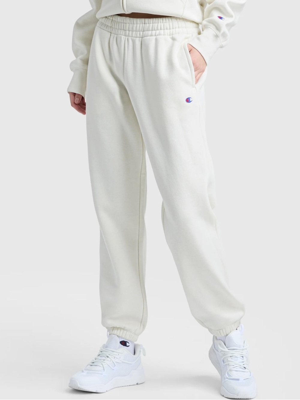 Champion White C Logo Joggers